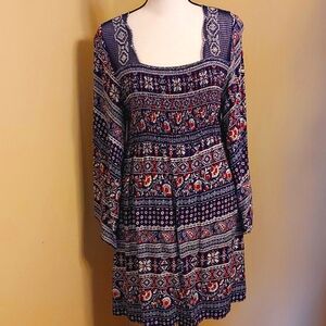 Navy geometric print mini dress by Flying Tomato